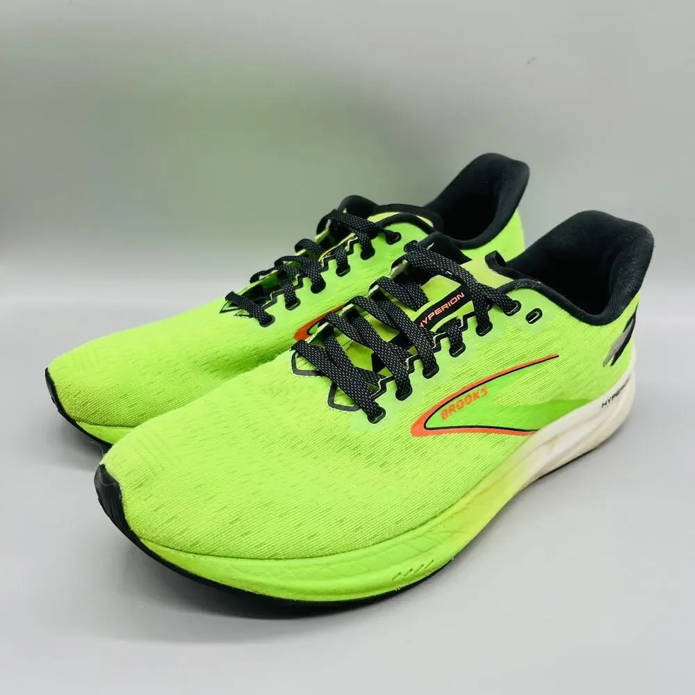 Brooks Shoes Mens 12 Green Mesh Hyperion Road Running Athletic Sneakers Comfort